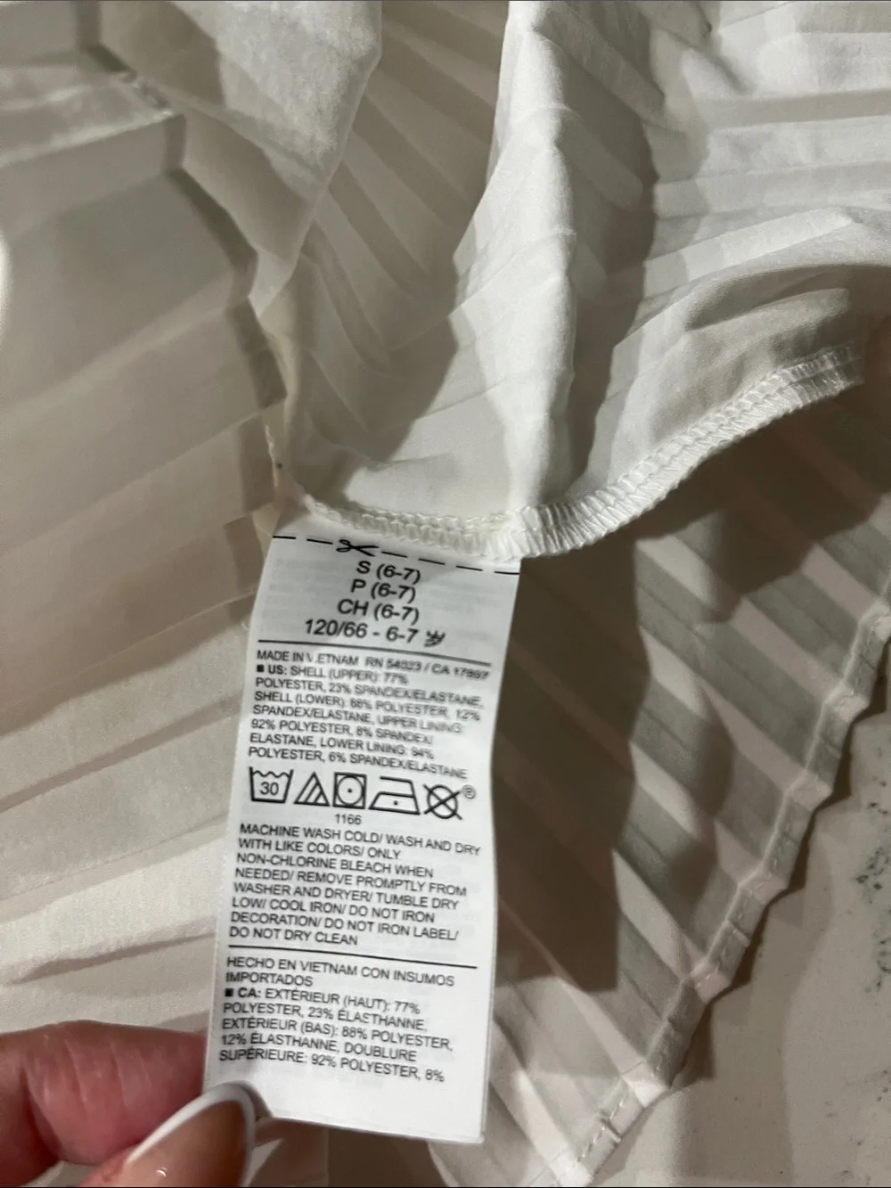 Old Navy White Pleated Tank Dress with Navy Trim